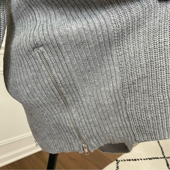 Torrid Vneck Ribbed Tunic Sweater Grey Side Zip 1 1X - Picture 3 of 10
